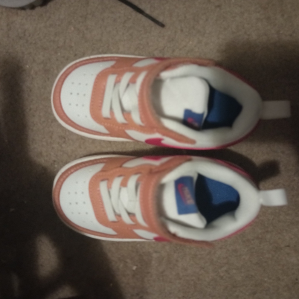 Nike Kids' High-Top Sneakers - White and Pink